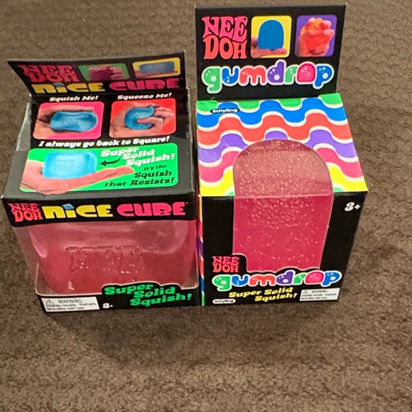 Schylling Other - NeeDoh Gumdrop & Nice Cube pink Squish Toys - Set